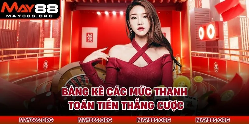 Bảng kê các mức thanh toán tiền thắng cược
